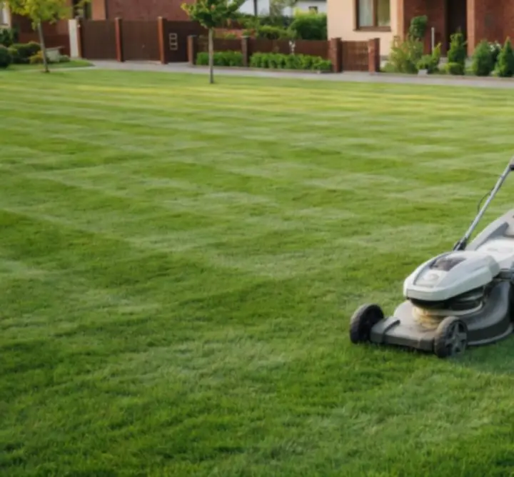 Koszenie trawnika przez ogrodnika Vantalis PL
