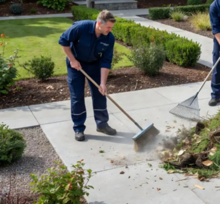 Sprzątanie terenów zewnętrznych przez zespół Vantalis PL