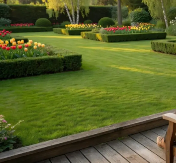 Właściciel domu odpoczywający w ogrodzie dzięki oszczędności czasu