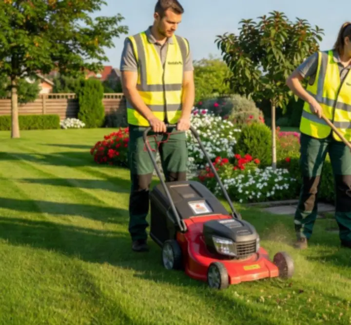 Zespół ogrodników Vantalis PL podczas pracy w ogrodzie